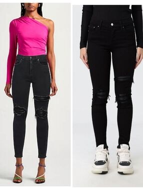 Amiri MX1 JEAN IN ITALIAN STRETCH DENIM Sz 25 Quiet Luxury Baddie Streetwear